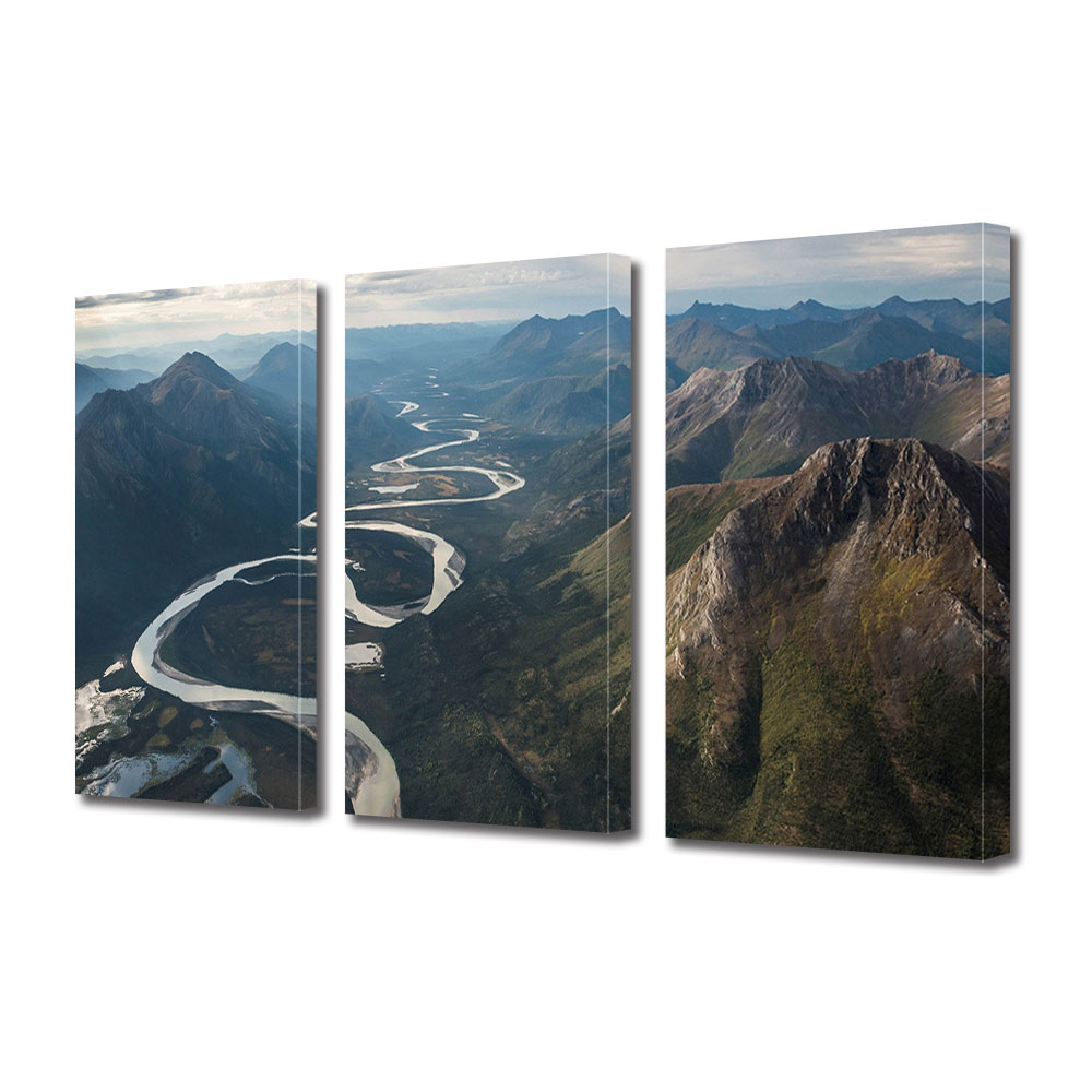 Set Tablouri Multicanvas 3 piese ArtDeco, Printre creste, Panza pe cadru de lemn, Decoratiuni Moderne pentru Casa, 3 x 70 x 100 cm