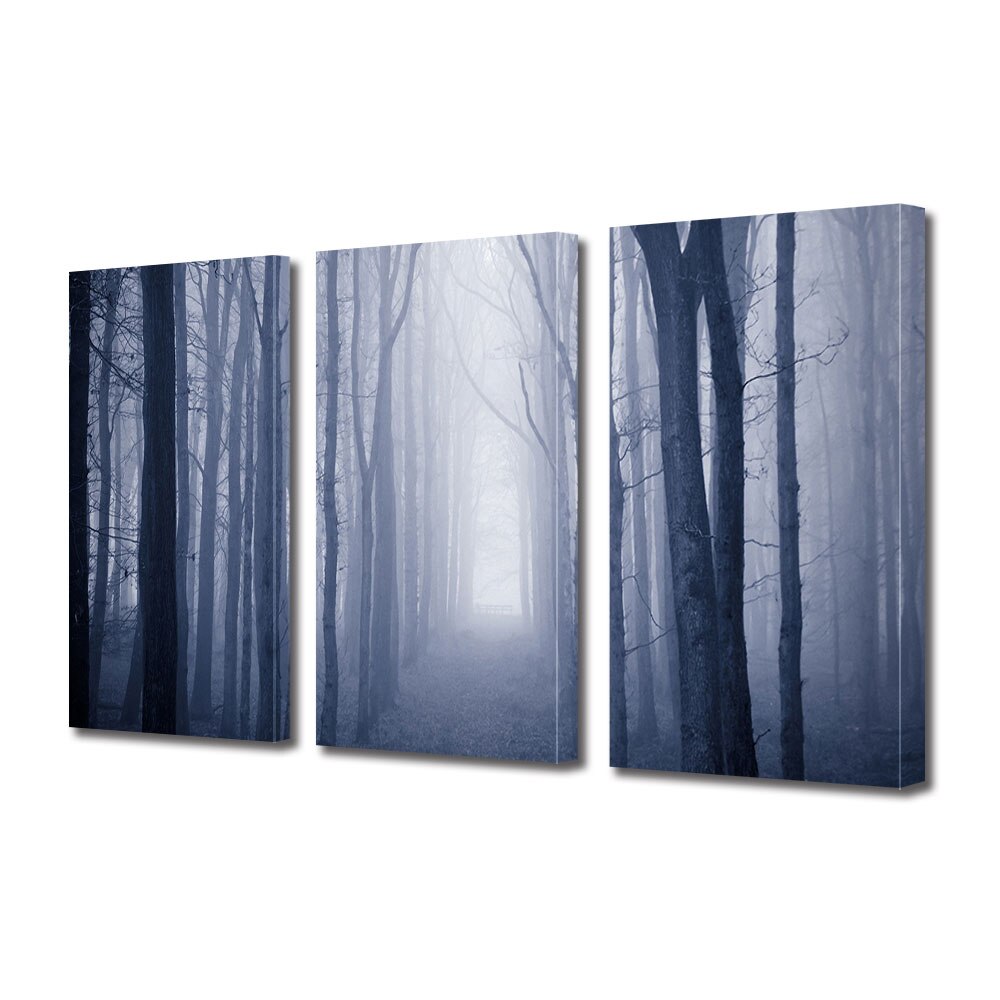 Set Tablouri Multicanvas 3 piese ArtDeco, Drum misterios, Panza pe cadru de lemn, Decoratiuni Moderne pentru Casa, 3 x 70 x 100 cm