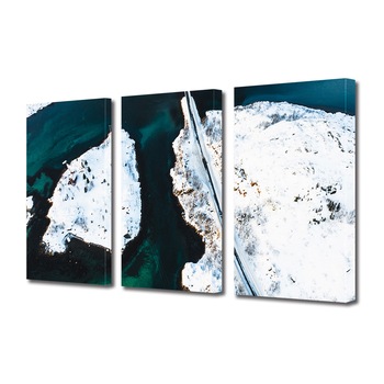 Set Tablouri Multicanvas 3 piese ArtDeco, Sosea printre nameti, Panza pe cadru de lemn, Decoratiuni Moderne pentru Casa, 3 x 70 x 100 cm Set Tablouri Multicanvas 3 piese ArtDeco, Sosea printre nameti, Panza pe cadru de lemn, Decoratiuni Moderne pentru Casa, 3 x 70 x 100 cm