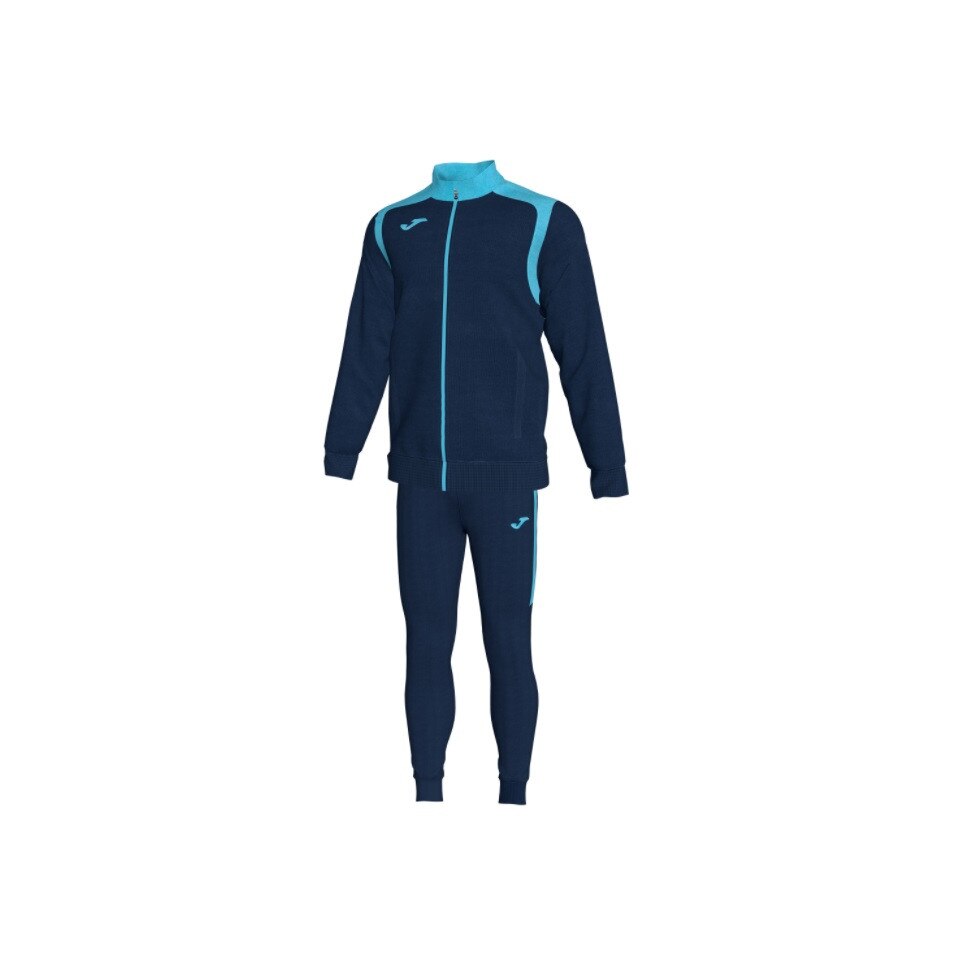 Trening pantaloni lungi si bluza cu fermoar Championship V, Joma, navy inchis/turcoaz, 9-10