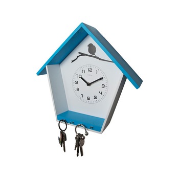 Ceas de perete, Nextime, 30x70 cm, sticla / oglinda, Alb/Bleu Ceas de perete, Nextime, 30x70 cm, sticla / oglinda, Alb/Bleu