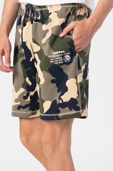 Diesel, Pantaloni scurti de casa cu imprimeu camuflaj Eddy, Verde militar/Bej Diesel, Pantaloni scurti de casa cu imprimeu camuflaj Eddy, Verde militar/Bej