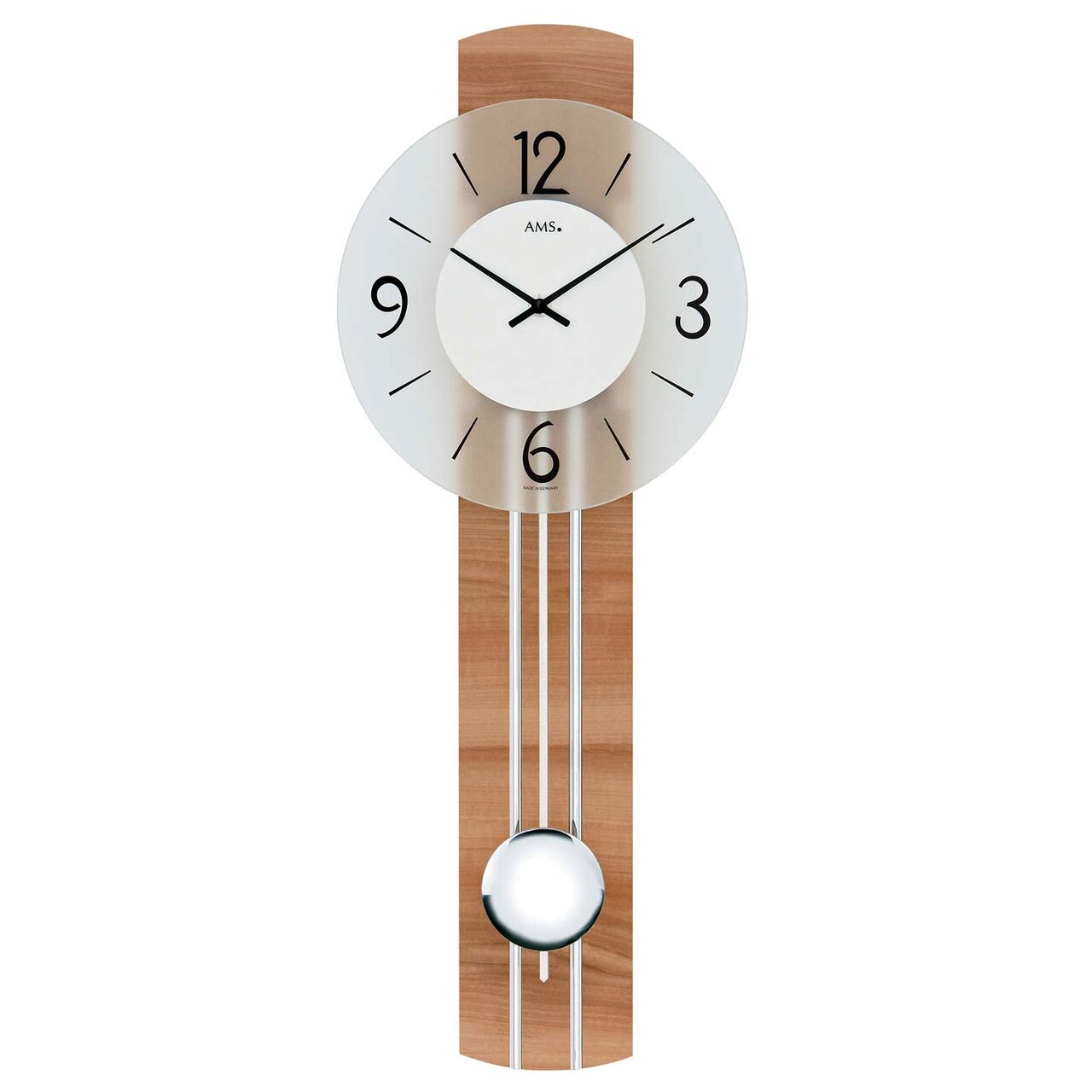 Ceas de perete AMS 7263, Quartz, Transparent, Analogic, Modern