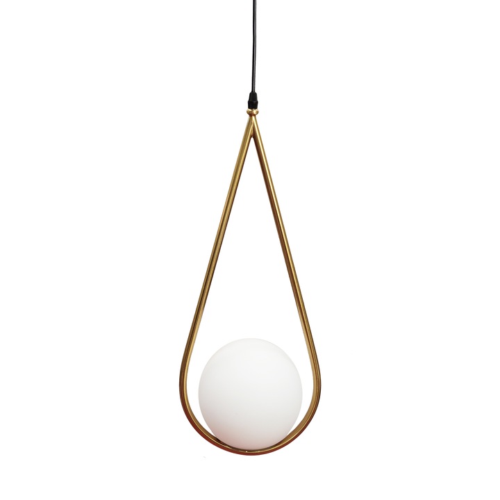 Pendul E27 gold glob sticla Bravi Tear