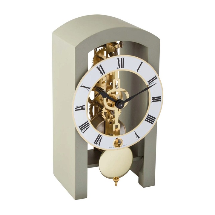 Hermle 23015-D10721 настолен часовник, механичен, бял, аналогов, класически