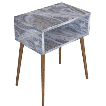 Noptiera moderna deschisa Milena Homs 45 x 30 x 60 cm, marmorat/nuc Noptiera moderna deschisa Milena Homs 45 x 30 x 60 cm, marmorat/nuc