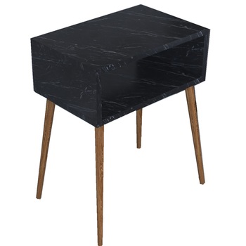 Noptiera moderna deschisa Milena Homs 45 x 30 x 60 cm, negru marmorat Noptiera moderna deschisa Milena Homs 45 x 30 x 60 cm, negru marmorat