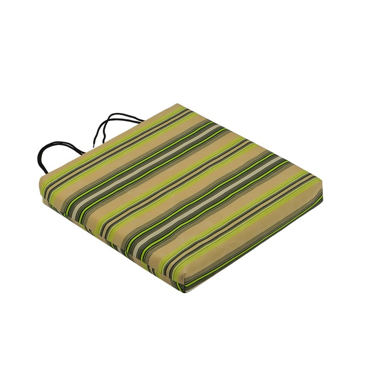 Perna pentru scaun de gradina, poliester, gri/verde, 40x40x5 cm