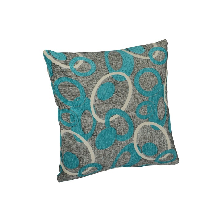 Perna decorativa Galaxy, 45x45, gri/turcoaz