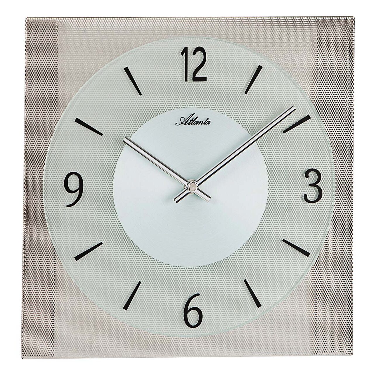 Ceas de perete Atlanta 4520/19, Quartz, Argintiu, Analogic, Modern