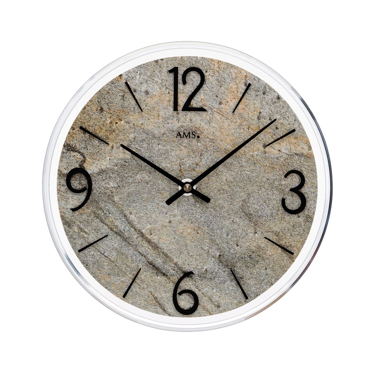 Ceas de perete AMS 9633, Quartz, Gri, Analogic, Modern