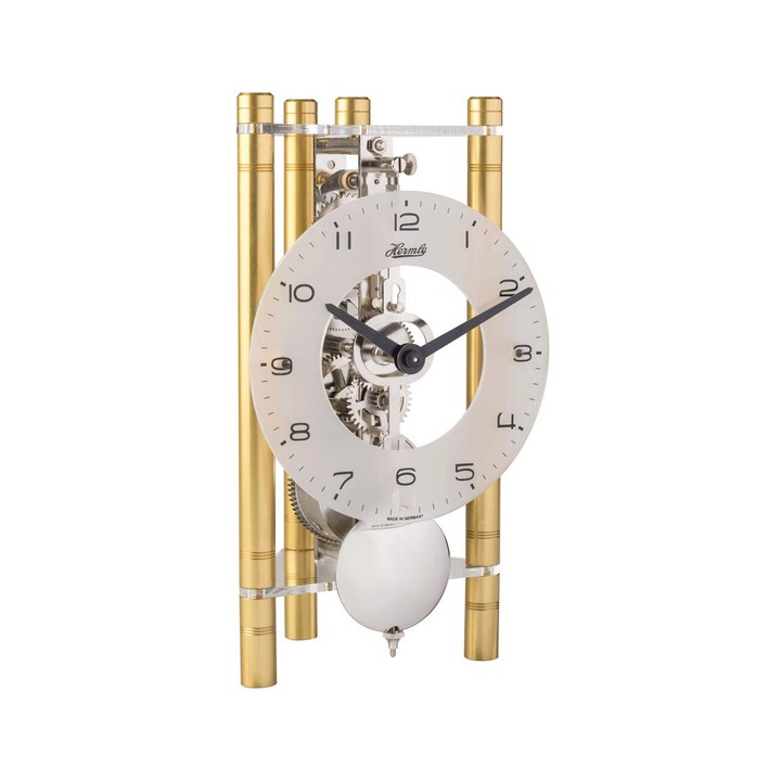 Hermle 23025-500721 настолен часовник, механичен, прозрачен, аналогов, класически