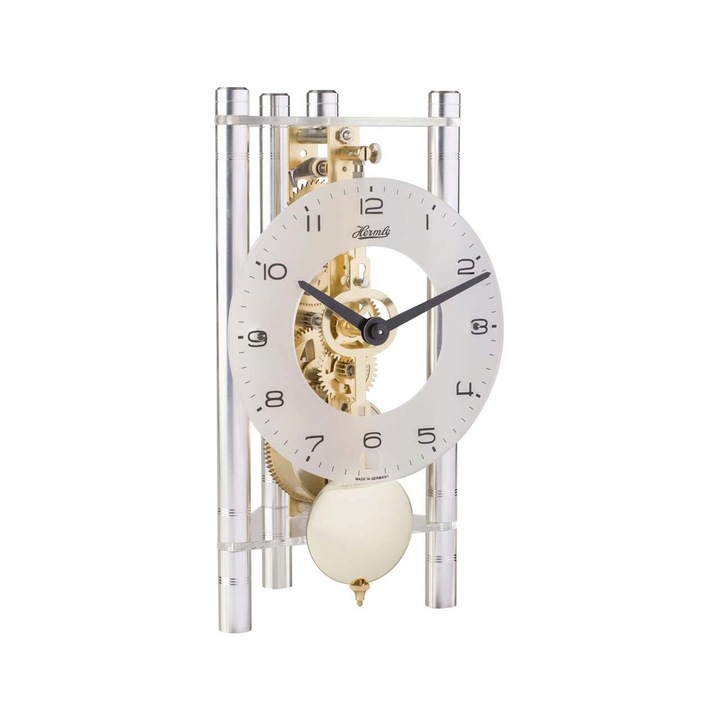 Hermle 23022-X40721 настолен часовник, механичен, прозрачен, аналогов, класически