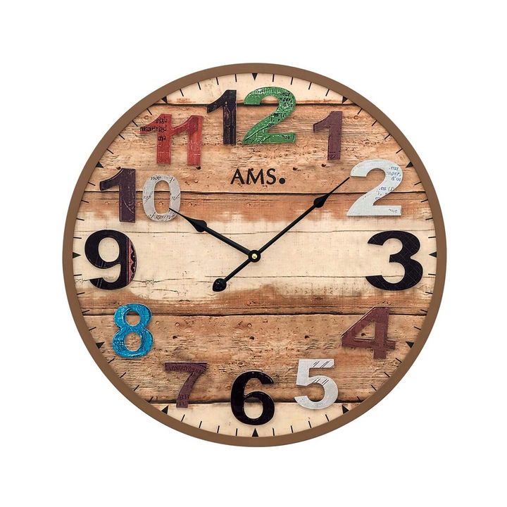 AMS 9539 Falióra, kvarc, barna, analóg, modern