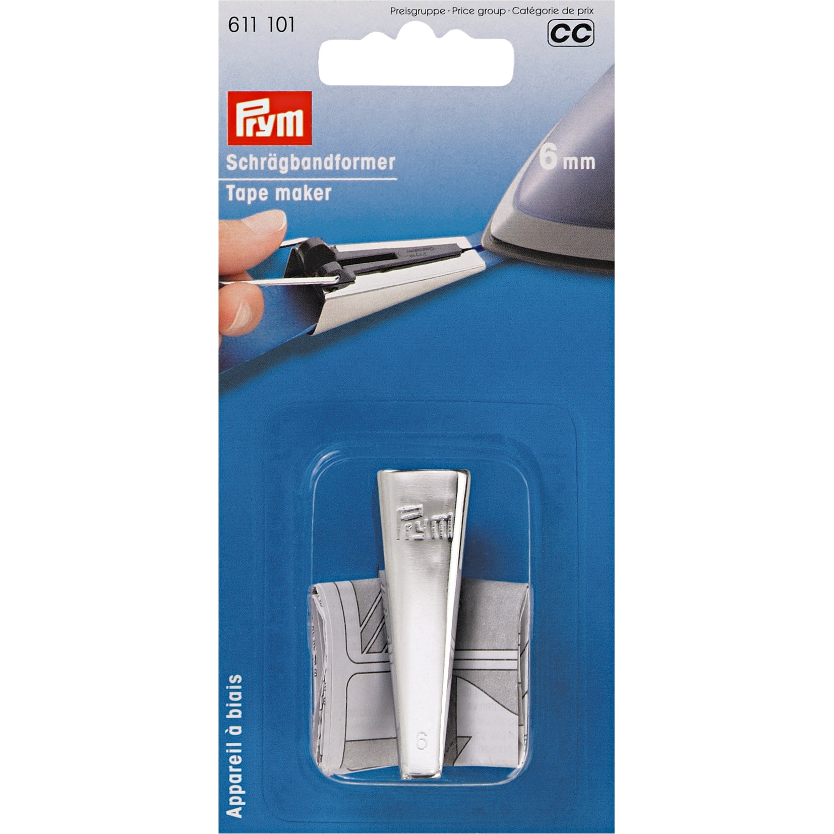 Dispozitiv pentru confectionat banda bias, latime 6 mm, Prym, 611101