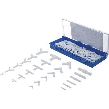 Trusa de conectori pentru furtunuri din cauciuc si material plastic, 100 piese, BGS 8790 Trusa de conectori pentru furtunuri din cauciuc si material plastic, 100 piese, BGS 8790