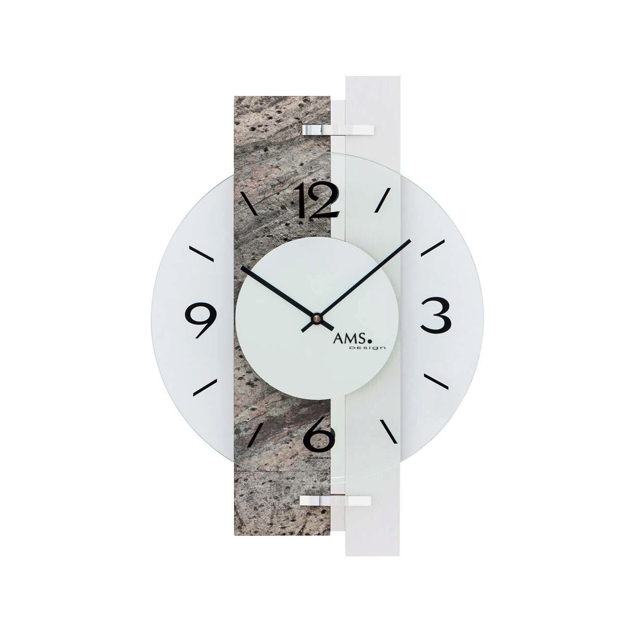 Ceas de perete AMS 9558, Quartz, Transparent, Analogic, Modern