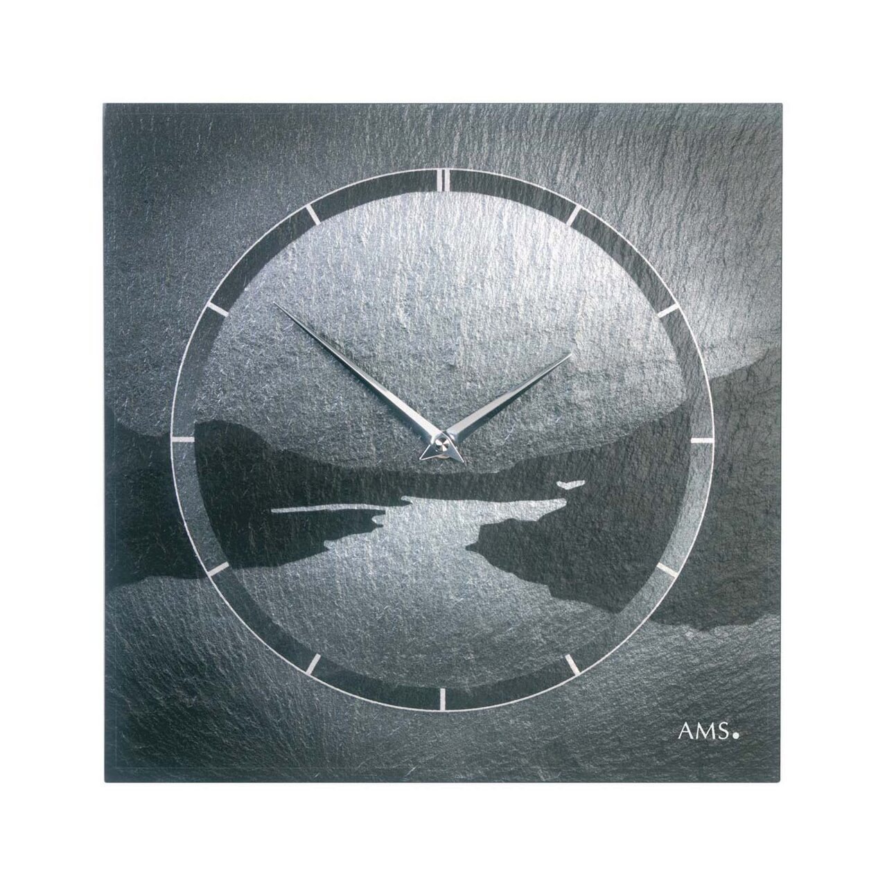 Ceas de perete AMS 9512, Quartz, Gri, Analogic, Modern