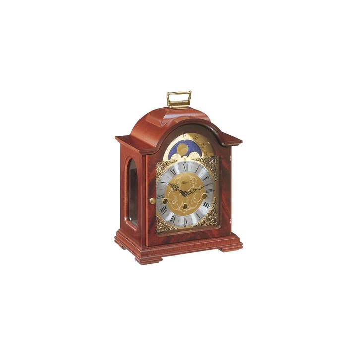 Настолен часовник Hermle 22864-070340, механичен, сребърен, аналогов, класически