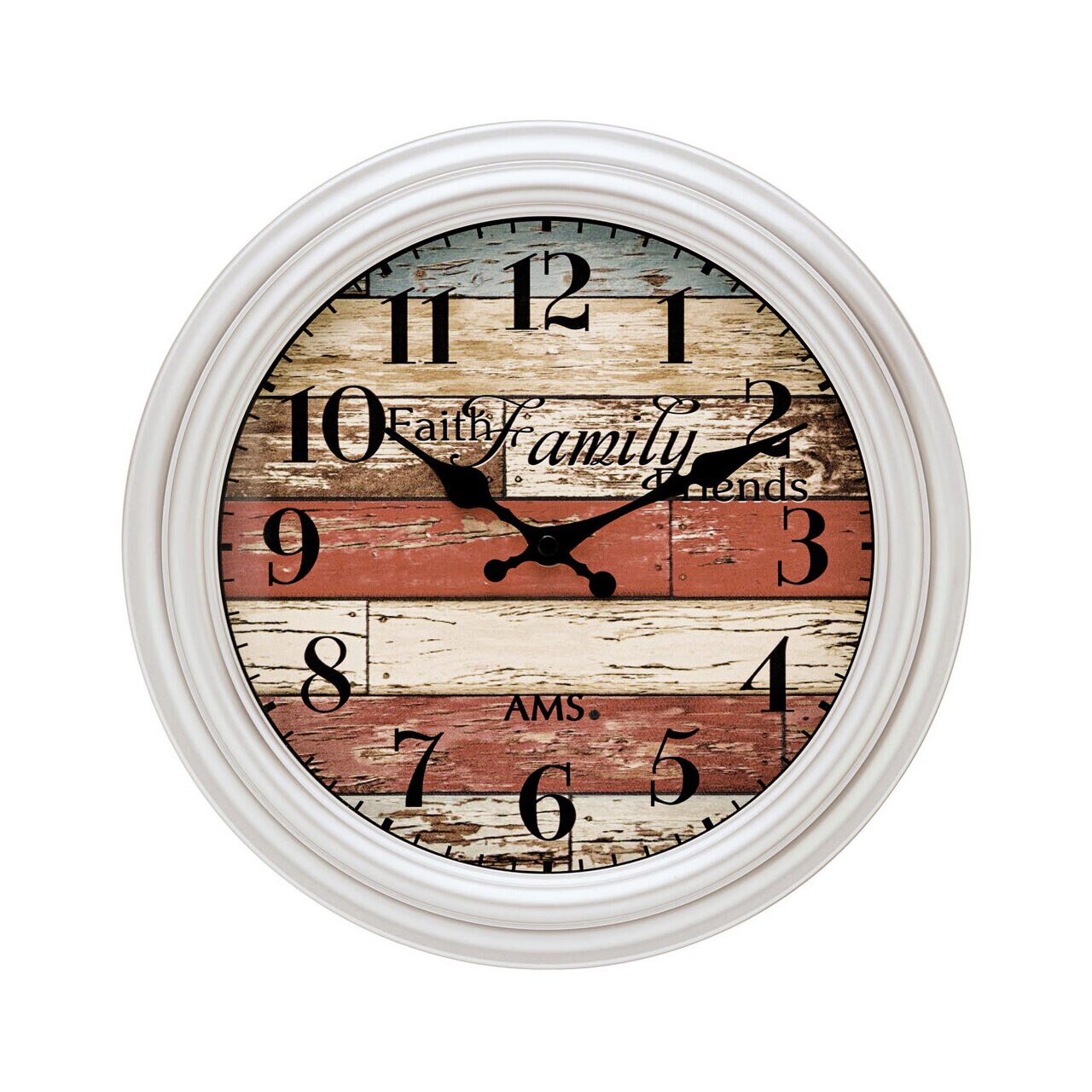 Ceas de perete AMS 9618, Quartz, Maro, Analogic, Modern