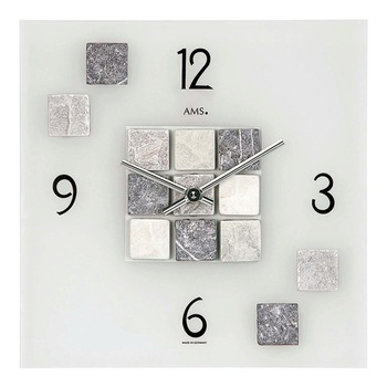 Ceas de perete AMS 9276, Quartz, Transparent, Analogic, Modern Ceas de perete AMS 9276, Quartz, Transparent, Analogic, Modern
