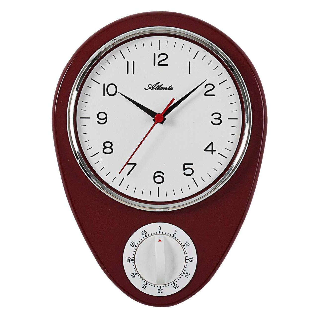 Ceas de perete Atlanta 6114/1, Quartz, Alb, Analogic, Clasic