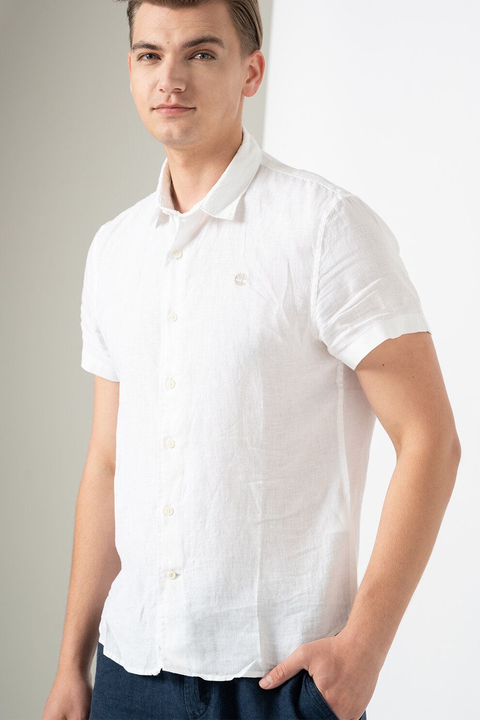 Timberland, Camasa slim fit de in Mil River, Alb