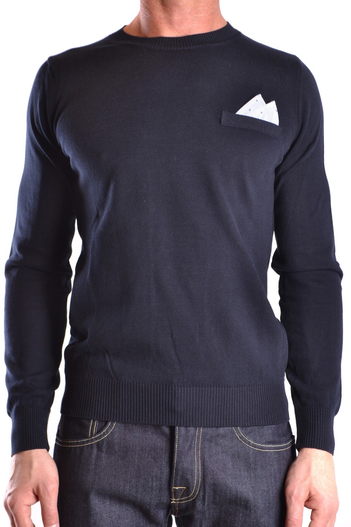 Pulover Frankie Morello NN710, Bumbac, Albastru inchis, Albastru inchis