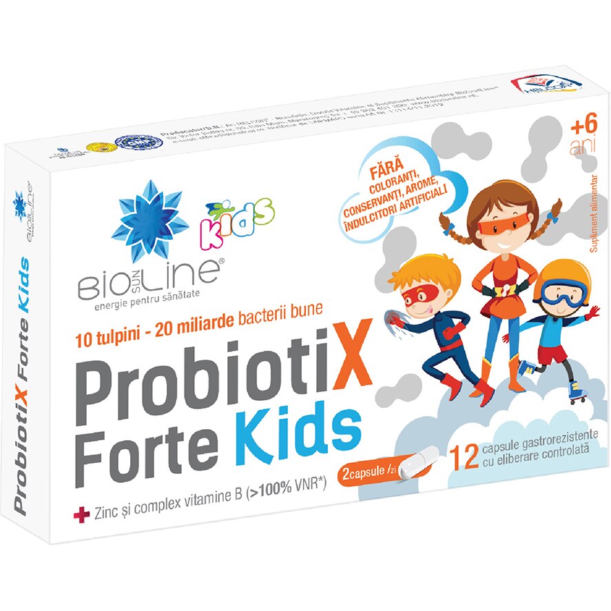 Supliment alimentar Probiotix Forte Kids, BioSunLine, 12 capsule