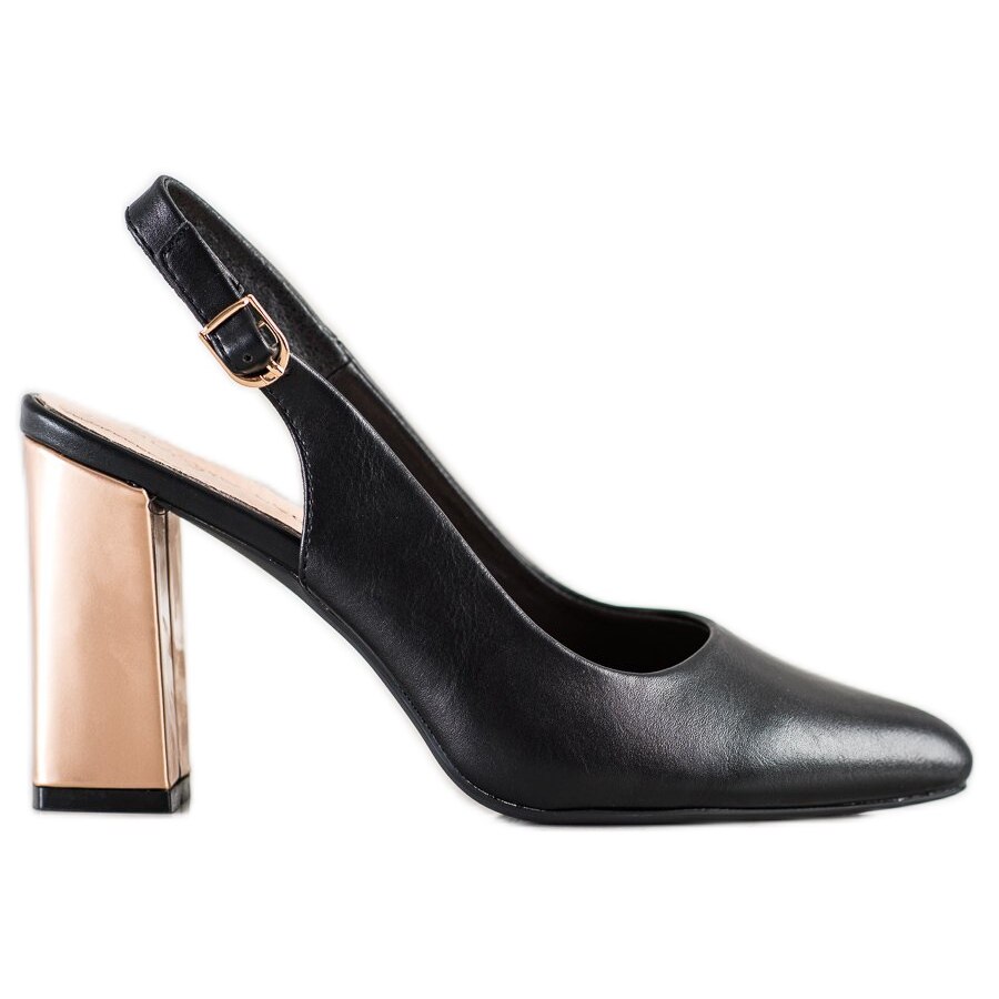 Sandale pentru femei Pompele pe un bar Sergio Leone, BM108998, negru, EU 36