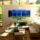 Set Tablouri Multicanvas, ArtDeco, Pictura cu munti indepartati, Panza pe cadru de lemn, Decoratiuni Moderne pentru Casa, 5 piese, 60 x 100 cm