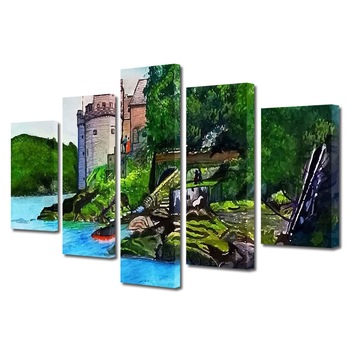 Set Tablouri Multicanvas, ArtDeco, La malul apei cristaline, Panza pe cadru de lemn, Decoratiuni Moderne pentru Casa, 5 piese, 70 x 125 cm Set Tablouri Multicanvas, ArtDeco, La malul apei cristaline, Panza pe cadru de lemn, Decoratiuni Moderne pentru Casa, 5 piese, 70 x 125 cm