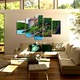 Set Tablouri Multicanvas, ArtDeco, La malul apei cristaline, Panza pe cadru de lemn, Decoratiuni Moderne pentru Casa, 5 piese, 60 x 100 cm