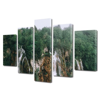 Set Tablouri Multicanvas, ArtDeco, Ape curgatoare in padurile montane, Panza pe cadru de lemn, Decoratiuni Moderne pentru Casa, 5 piese, 60 x 100 cm Set Tablouri Multicanvas, ArtDeco, Ape curgatoare in padurile montane, Panza pe cadru de lemn, Decoratiuni Moderne pentru Casa, 5 piese, 60 x 100 cm