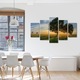 Set Tablouri Multicanvas, ArtDeco, Copaci umbriti, Panza pe cadru de lemn, Decoratiuni Moderne pentru Casa, 5 piese, 60 x 100 cm