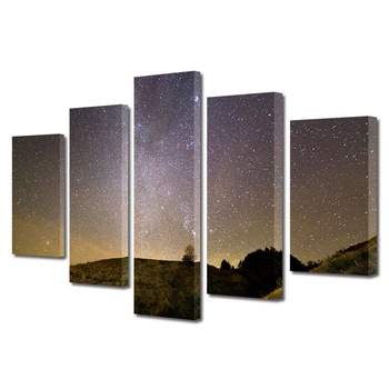 Set Tablouri Multicanvas, ArtDeco, Noapte senina, Panza pe cadru de lemn, Decoratiuni Moderne pentru Casa, 5 piese, 70 x 125 cm Set Tablouri Multicanvas, ArtDeco, Noapte senina, Panza pe cadru de lemn, Decoratiuni Moderne pentru Casa, 5 piese, 70 x 125 cm