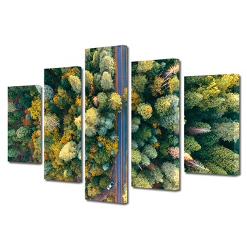 Set Tablouri Multicanvas, ArtDeco, Drum privit de sus, Panza pe cadru de lemn, Decoratiuni Moderne pentru Casa, 5 piese, 60 x 100 cm Set Tablouri Multicanvas, ArtDeco, Drum privit de sus, Panza pe cadru de lemn, Decoratiuni Moderne pentru Casa, 5 piese, 60 x 100 cm