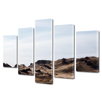 Set Tablouri Multicanvas, ArtDeco, Pustiu, Panza pe cadru de lemn, Decoratiuni Moderne pentru Casa, 5 piese, 120 x 225 cm Set Tablouri Multicanvas, ArtDeco, Pustiu, Panza pe cadru de lemn, Decoratiuni Moderne pentru Casa, 5 piese, 120 x 225 cm