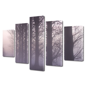 Set Tablouri Multicanvas, ArtDeco, Copaci incetosati, Panza pe cadru de lemn, Decoratiuni Moderne pentru Casa, 5 piese, 110 x 200 cm Set Tablouri Multicanvas, ArtDeco, Copaci incetosati, Panza pe cadru de lemn, Decoratiuni Moderne pentru Casa, 5 piese, 110 x 200 cm
