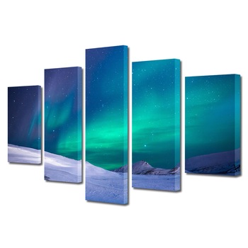 Set Tablouri Multicanvas, ArtDeco, Cer in albastru si turcoaz, Panza pe cadru de lemn, Decoratiuni Moderne pentru Casa, 5 piese, 60 x 100 cm Set Tablouri Multicanvas, ArtDeco, Cer in albastru si turcoaz, Panza pe cadru de lemn, Decoratiuni Moderne pentru Casa, 5 piese, 60 x 100 cm