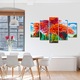 Set Tablouri Multicanvas, ArtDeco, Pata de culoare in natura pictata, Panza pe cadru de lemn, Decoratiuni Moderne pentru Casa, 5 piese, 60 x 100 cm