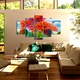 Set Tablouri Multicanvas, ArtDeco, Pata de culoare in natura pictata, Panza pe cadru de lemn, Decoratiuni Moderne pentru Casa, 5 piese, 60 x 100 cm