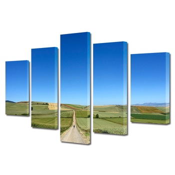 Set Tablouri Multicanvas, ArtDeco, Drum pe pajistea inverzita, Panza pe cadru de lemn, Decoratiuni Moderne pentru Casa, 5 piese, 110 x 200 cm Set Tablouri Multicanvas, ArtDeco, Drum pe pajistea inverzita, Panza pe cadru de lemn, Decoratiuni Moderne pentru Casa, 5 piese, 110 x 200 cm