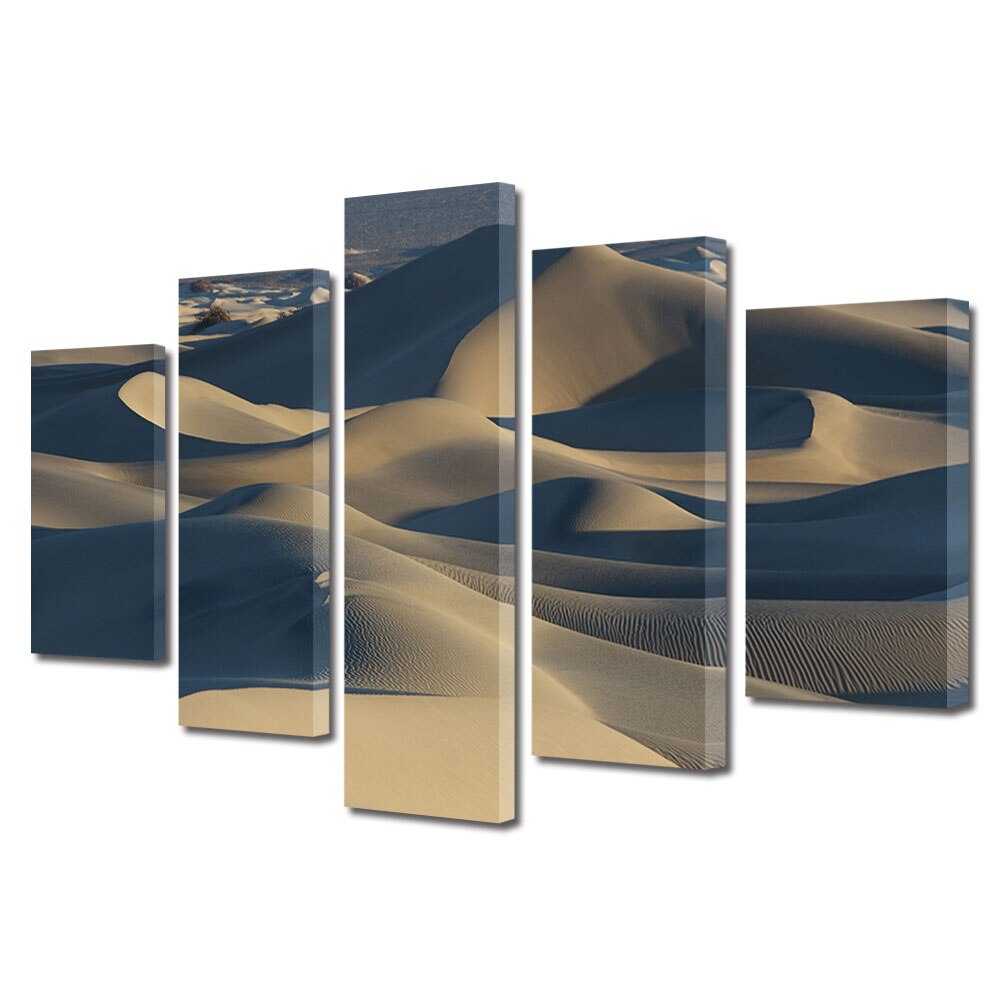 Set Tablouri Multicanvas, ArtDeco, Dune de nisip in lumina soarelui, Panza pe cadru de lemn, Decoratiuni Moderne pentru Casa, 5 piese, 110 x 200 cm
