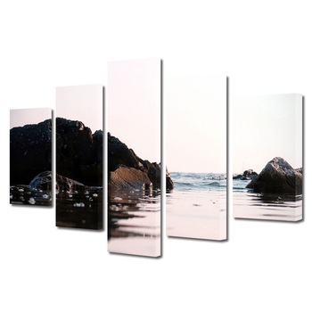 Set Tablouri Multicanvas, ArtDeco, Cursul raului, Panza pe cadru de lemn, Decoratiuni Moderne pentru Casa, 5 piese, 120 x 225 cm Set Tablouri Multicanvas, ArtDeco, Cursul raului, Panza pe cadru de lemn, Decoratiuni Moderne pentru Casa, 5 piese, 120 x 225 cm