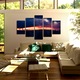 Set Tablouri Multicanvas, ArtDeco, Cer inflacarat, Panza pe cadru de lemn, Decoratiuni Moderne pentru Casa, 5 piese, 70 x 125 cm