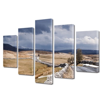 Set Tablouri Multicanvas, ArtDeco, Drum peste podis, Panza pe cadru de lemn, Decoratiuni Moderne pentru Casa, 5 piese, 70 x 125 cm Set Tablouri Multicanvas, ArtDeco, Drum peste podis, Panza pe cadru de lemn, Decoratiuni Moderne pentru Casa, 5 piese, 70 x 125 cm