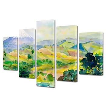 Set Tablouri Multicanvas, ArtDeco, Natura la inaltime pictata, Panza pe cadru de lemn, Decoratiuni Moderne pentru Casa, 5 piese, 60 x 100 cm Set Tablouri Multicanvas, ArtDeco, Natura la inaltime pictata, Panza pe cadru de lemn, Decoratiuni Moderne pentru Casa, 5 piese, 60 x 100 cm