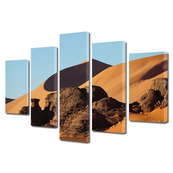 Set Tablouri Multicanvas, ArtDeco, Dune in desert, Panza pe cadru de lemn, Decoratiuni Moderne pentru Casa, 5 piese, 100 x 175 cm Set Tablouri Multicanvas, ArtDeco, Dune in desert, Panza pe cadru de lemn, Decoratiuni Moderne pentru Casa, 5 piese, 100 x 175 cm