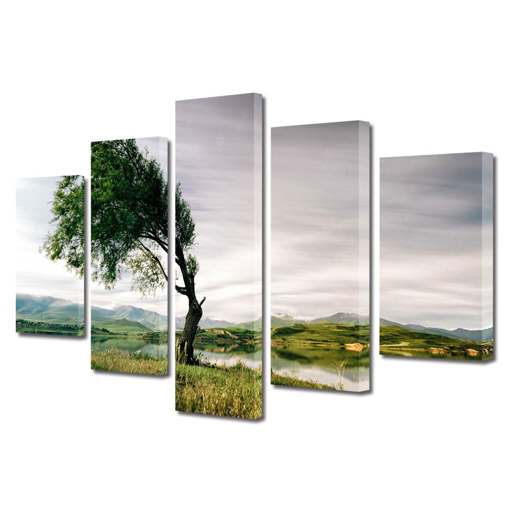 Set Tablouri Multicanvas, ArtDeco, In vant, Panza pe cadru de lemn, Decoratiuni Moderne pentru Casa, 5 piese, 110 x 200 cm